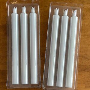 Set of 6 - flameless battery operated LED flickering taper candles with remote